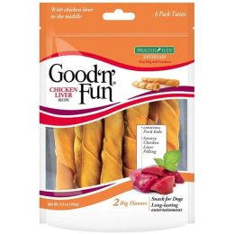 Healthy Hide Good 'n' Fun Stuffed Chicken Liver Twists - 6 count