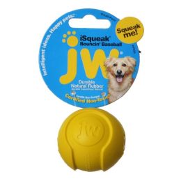 JW Pet iSqueak Bouncing Baseball Rubber Dog Toy - Small - 2" Diameter