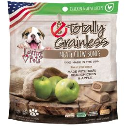 Loving Pets Totally Grainless Meaty Chew Bones - Chicken & Apple - Large Dogs - 6 oz - (Dogs 41+ lbs)