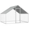 vidaXL Outdoor Chicken Cage 9'x6.6'x6.3' Galvanized Steel