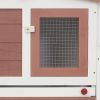 vidaXL Outdoor Large Rabbit Hutch Brown and White 80.3"x17.7"x33.5" Wood