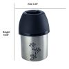 Plastic Fin Cap Pet Travel Water Bottle in Stainless Steel; Small; Silver and Black