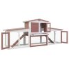 vidaXL Outdoor Large Rabbit Hutch Brown and White 80.3"x17.7"x33.5" Wood