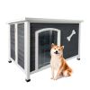 Large Wooden Dog House;  Outdoor Waterproof Dog Cage;  Windproof and Warm Dog Kennel Easy to Assemble