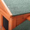 Large Wooden Rabbit Hutch Indoor and Outdoor Bunny Cage with a Removable Tray and a Waterproof Roof;  Orange Red