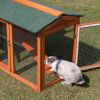 Large Wooden Rabbit Hutch Indoor and Outdoor Bunny Cage with a Removable Tray and a Waterproof Roof;  Orange Red