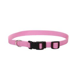 Coastal Adjustable Nylon Dog Collar with Plastic Buckle Bright Pink 3-4 in x 14-20 in