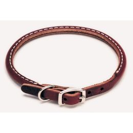 Circle T Latigo Leather Round Dog Collar Brown 3-8 in x 12 in