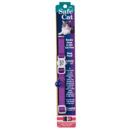 Safe Cat Adjustable Snag-Proof Nylon Breakaway Collar Purple 3-8 in x 8-12 in