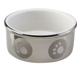 Spot Paw Print Dog Bowl Titanium 5 in