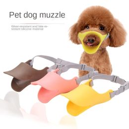 Popular Duck Mouth Pet Mouth Cover Teddy Dog Plastic Mouth Cover Dog Barking Prevention Color Duck Mouth Cover (Color: Bright yellow)