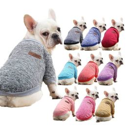 Bulldog Puppy Cat Pet Clothes Hoodies Two-legged Clothing Knitting Wool Small And -sized Dogs Clothes (Color: deep blue)