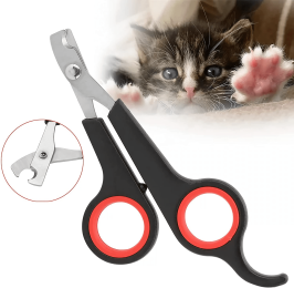 2 pcs pet Nail Clipper for All Small Animals; Dogs; Cats etc. dog Nail Clipper (Color: Black+red)