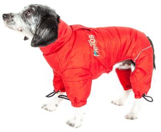 Helios Thunder-crackle Full-Body Waded-Plush Adjustable and 3M Reflective Dog Jacket (size: X-Large)