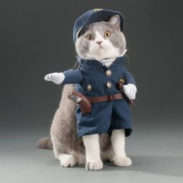 Party Clothes Funny Pet Costumes Halloween Costume Suit (Color: Police)