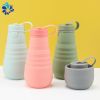 Foldable silica gel water cup Sports water bottle High temperature resistant food grade large capacity retractable silica gel water bottle